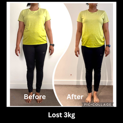 Amadini.

Lost 3kg.